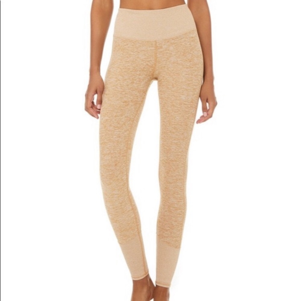 ALO ALOSOFT Yellow/brown High Waist Leggings XS
